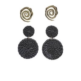 Only oorbellen onlmalena - set van 2 zwart/goudkleurig