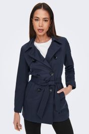 Only trenchcoat onlvalerie met ceintuur donkerblauw