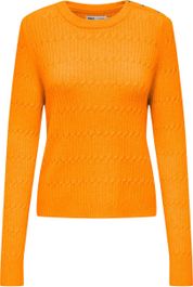 Only trui onlkatia ls cable o-neck cs knt 15322347 carrot curl/melange dames maat - s