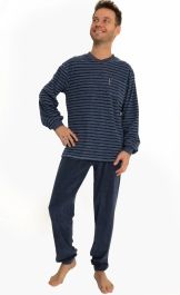 Aseniza Heren winterpyjama lange mouwen katoen eenvoudige en stijlvolle zachte loungewear pyjama, 466-grijs donkerblauw, 3XL Aseniza Heren winterpyjama lange mouwen katoen eenvoudige en stijlvolle zachte loungewear pyjama, 466-grijs donkerblauw, 3XL