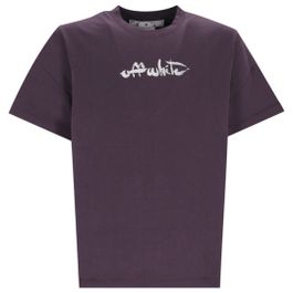 Oversized fit paars t-shirt met gebroken witte pijl en pijllogo