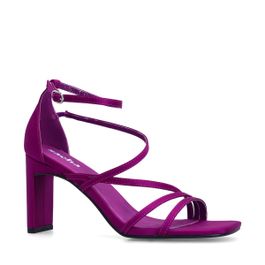 Paarse sandalen met hak