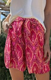 Paisley strik skort roze rood