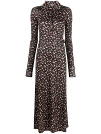 Palm angels maxi-jurk met bloemenprint - zwart