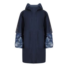 Parajumpers joy marineblauw oversized lang donsjack met capuchon