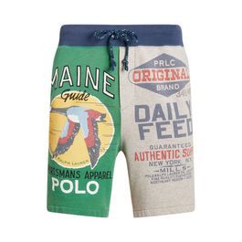 Patchwork fleece short met afbeelding