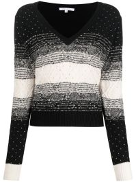 Patrizia pepe intarsia trui - zwart