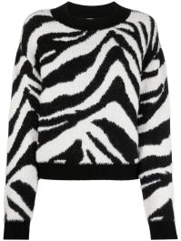 Patrizia pepe trui met zebraprint - zwart