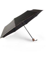 Paul smith - contrast-tipped wood-handle fold-up umbrella - men - black