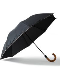 Paul smith - contrast-tipped wood-handle umbrella - men - black