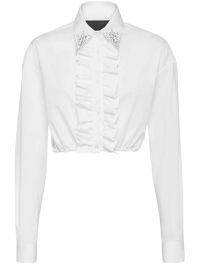 Philipp plein blouse met ruches - wit
