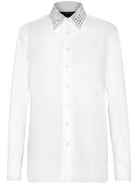 Philipp plein blouse met verfraaide kraag - wit