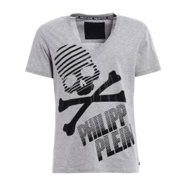 Philipp plein cotton logo t-shirt philipp plein , grijs , heren