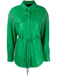 Philipp plein leren blouse - groen