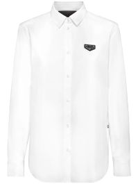 Philipp plein ls iconic plein popeline blouse - wit