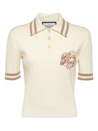 Philipp plein polotop met geborduurd logo - wit