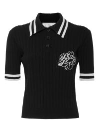 Philipp plein polotop met geborduurd logo - zwart