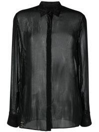Philipp plein semi-doorzichtige blouse - zwart