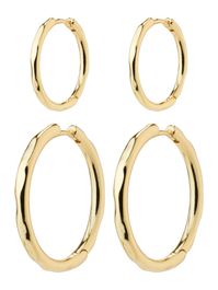 Pilgrim gold plated oorbellen eve - set van 2