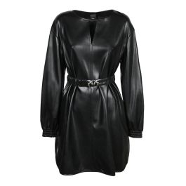 Pinko, dames, jurken, zwart, maat: l leer,