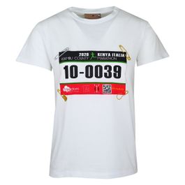 Pinko • wit shirt met marathon nummer • s