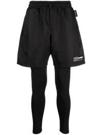 Plein sport gelaagde hardloopshorts - zwart