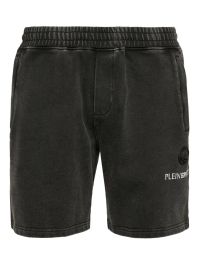 Plein sport shorts met logoprint en tie-dye - zwart