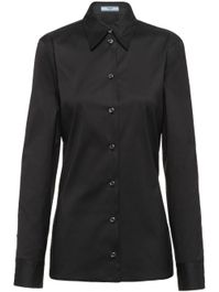Prada blouse met logopatch - zwart