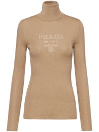 Prada coltrui met intarsia logo - bruin