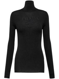 Prada coltrui met intarsia logo - zwart
