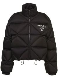 Prada cropped donsjack - zwart