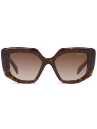 Prada eyewear zonnebril met vierkant montuur - bruin