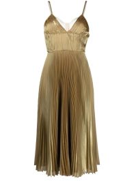 Prada geplooide midi-jurk - goud