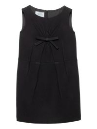 Prada geplooide mini-jurk met strik-detail - zwart