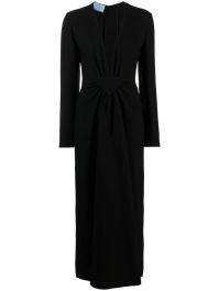 Prada jurk met v-hals - zwart