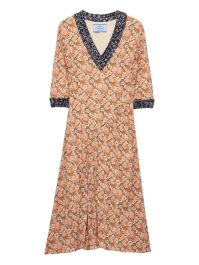 Prada midi-jurk met bloemenprint en afwerking - oranje