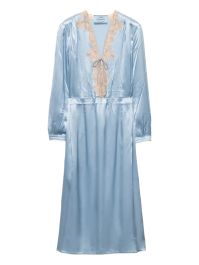 Prada midi-jurk met kanten afwerking - blauw