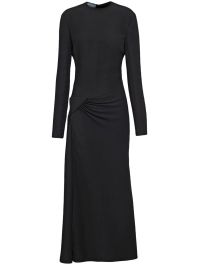 Prada midi-jurk met ruches - zwart