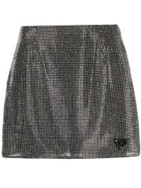 Prada mini-rok met logo - zilver