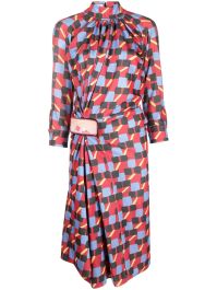 Prada pre-owned 1990s jurk met geometrische print - rood