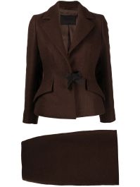 Prada pre-owned mantelpak met enkele rij knopen - bruin
