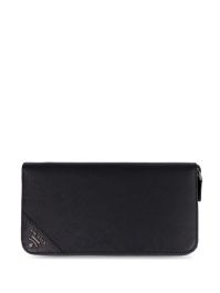 Prada saffiano portemonnee van leer - zwart