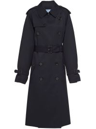 Prada trenchcoat met dubbele rij knopen - blauw