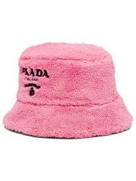 Prada vissershoed met geborduurd logo - roze