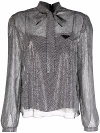 Prada zijden blouse - zilver