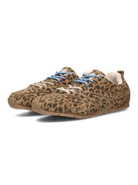 Ps poelman jenn suède sneakers met panterprint beige/bruin