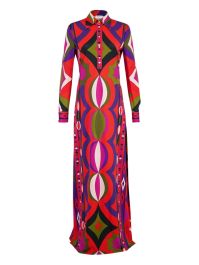 Pucci collane maxi-jurk met knopen en print - rood
