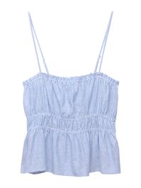Pull&bear top hemelsblauw / wit