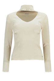 Pullover met ribstructuur en pailletjes