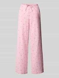 Pyjamabroek in all-over look met elastische band en tunnelkoord